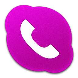 Skype Phone Pink Icon 256x256 png
